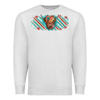 Oatmeal Heather cow floral Premium Sweatshirt - JahusDesignShop