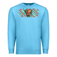Ocean Blue cow floral Premium Sweatshirt - JahusDesignShop