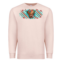 Pale Pink cow floral Premium Sweatshirt - JahusDesignShop