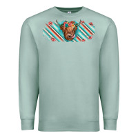 Seafoam cow floral Premium Sweatshirt - JahusDesignShop