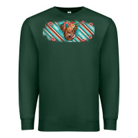 Sports Green cow floral Premium Sweatshirt - JahusDesignShop