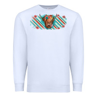 White cow floral Premium Sweatshirt - JahusDesignShop