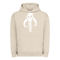 Pigment French Oak mandorian skull Urban Hoodie - artisFamous