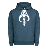 Pigment Midnight Navy mandorian skull Urban Hoodie - artisFamous
