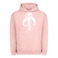Pigment Salmon mandorian skull Urban Hoodie - artisFamous