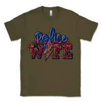Army Green police wife with lightning bolt Classic Tee - CowGirlArtShop