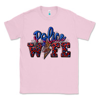 Bubblegum Pink police wife with lightning bolt Classic Tee - CowGirlArtShop