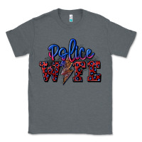 Charcoal Heather police wife with lightning bolt Classic Tee - CowGirlArtShop