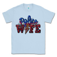 Dusty Blue police wife with lightning bolt Classic Tee - CowGirlArtShop