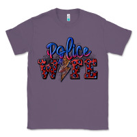 Lavender police wife with lightning bolt Classic Tee - CowGirlArtShop