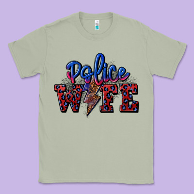Police Wife With Lightning Bolt Classic Tee Designed By Cowgirlartshop
