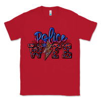 Red police wife with lightning bolt Classic Tee - CowGirlArtShop