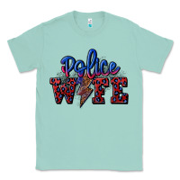 Seafoam police wife with lightning bolt Classic Tee - CowGirlArtShop
