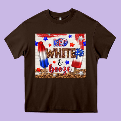 Red White And Booze Heavy Core Tee Designed By Tumblerdesignbyshophia
