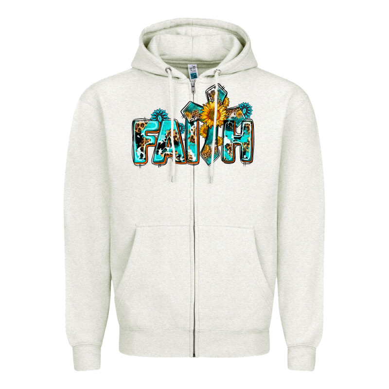 Faith With Cross Ado Zipper Hoodie by AdoDesignShop | Teevron