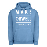 Pigment Pebble Blue Basic Orwell 1984 - Anti Trump Gift Political Urban Hoodie - artisFamous