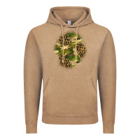 Vintage Coffee camouflage and leopard patch  4 Vintage Hoodie - BundleAndBundleShop