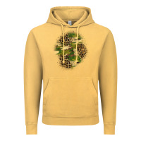 Vintage Mustard camouflage and leopard patch  4 Vintage Hoodie - BundleAndBundleShop