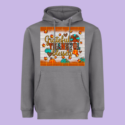 Grateful Thankful Blessed Heavyweight Hoodie Designed By Jahusdesignshop