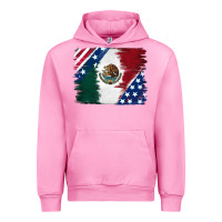 Fuchsia Pink Mexican With American Flag Urban Hoodie - RanaPortraitStore