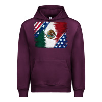 Mauve Wine Mexican With American Flag Urban Hoodie - RanaPortraitStore