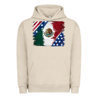 Pigment French Oak Mexican With American Flag Urban Hoodie - RanaPortraitStore