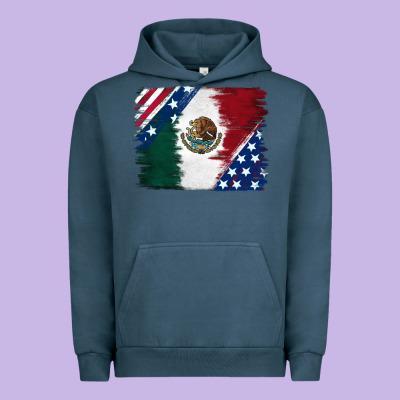 Mexican With American Flag Urban Hoodie Designed By Ranaportraitstore