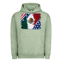 Pigment Oil Green Mexican With American Flag Urban Hoodie - RanaPortraitStore