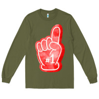 Army Green number one foam finger Long Sleeve Tee - FaDigitalArtStudio