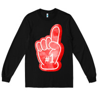 Black number one foam finger Long Sleeve Tee - FaDigitalArtStudio