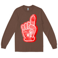 Chestnut number one foam finger Long Sleeve Tee - FaDigitalArtStudio