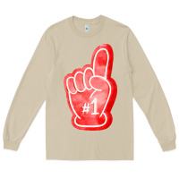 Mushroom number one foam finger Long Sleeve Tee - FaDigitalArtStudio