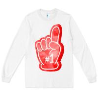 White number one foam finger Long Sleeve Tee - FaDigitalArtStudio