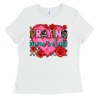 White praying moms club olivia Ladies Tee - OliviaCreatesArt