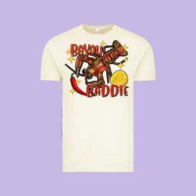 Crawfish Bayou Baddie Vintage Tee Designed By Fadigitalartstudio