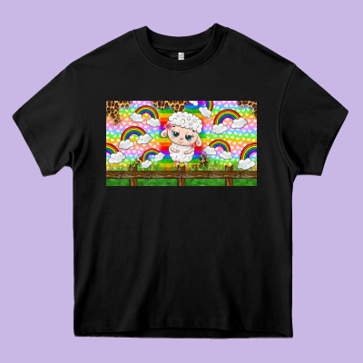 Cute Sheep Heavy Core Tee Designed By Tumblerdesignbyshophia