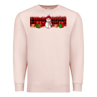 Pale Pink Christmas snowman Premium Sweatshirt - JahusDesignShop