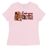 Bubblegum Pink love you forever olivia Ladies Tee - OliviaCreatesArt