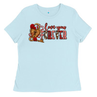 Baby Blue love you forever olivia Ladies Tee - OliviaCreatesArt