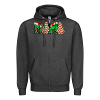 Charcoal Heather mama with christmas tree cake ado Zipper Hoodie - AdoDesignShop