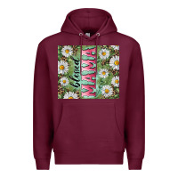 Burgundy Blessed mama with daisy and leopard Premium Hoodie - RanaPortraitStore