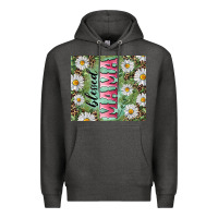 Charcoal Heather Blessed mama with daisy and leopard Premium Hoodie - RanaPortraitStore