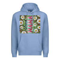 Colony Blue Blessed mama with daisy and leopard Premium Hoodie - RanaPortraitStore