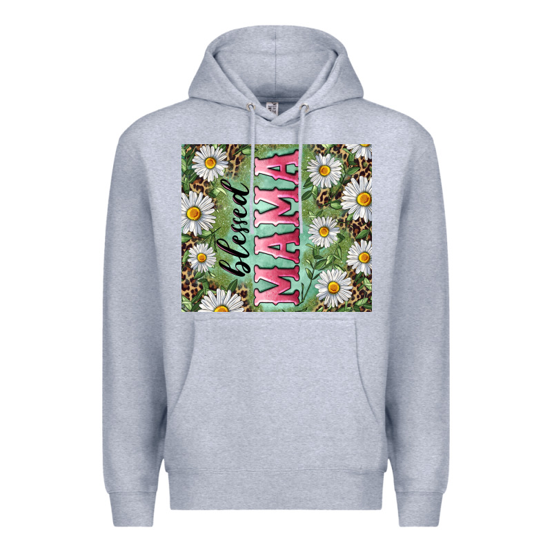 Blessed Mama With Daisy And Leopard Premium Hoodie by RanaPortraitStore | Teevron