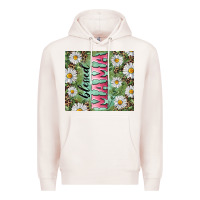 Pale Pink Blessed mama with daisy and leopard Premium Hoodie - RanaPortraitStore