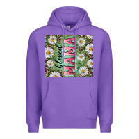 Purple Blessed mama with daisy and leopard Premium Hoodie - RanaPortraitStore
