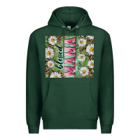 Sports Green Blessed mama with daisy and leopard Premium Hoodie - RanaPortraitStore
