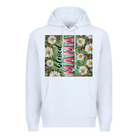 White Blessed mama with daisy and leopard Premium Hoodie - RanaPortraitStore