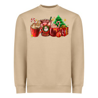 Mushroom Christmas coffee cups with gift and Christmas tree Heavyweight Sweatshirt - AdoDesignShop