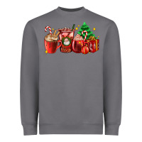 Storm Christmas coffee cups with gift and Christmas tree Heavyweight Sweatshirt - AdoDesignShop